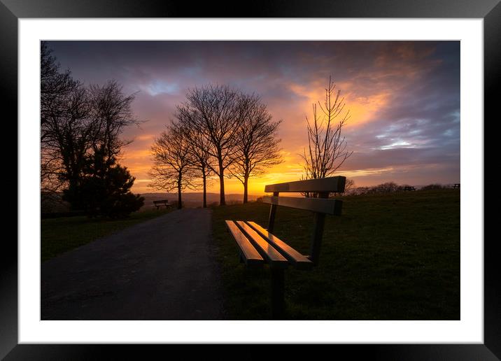 Somewhere to sit at sunset Framed Mounted Print by Leighton Collins