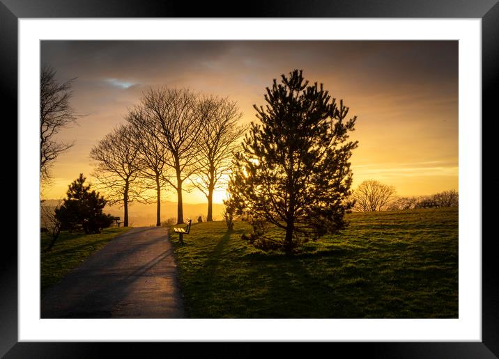Sunset and silhouettes Framed Mounted Print by Leighton Collins