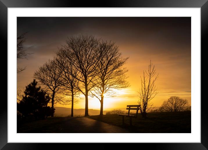 Golden sunset at Ravenhill Framed Mounted Print by Leighton Collins