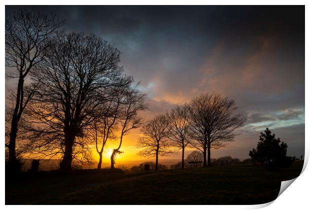 Dramatic sunset and sky Print by Leighton Collins