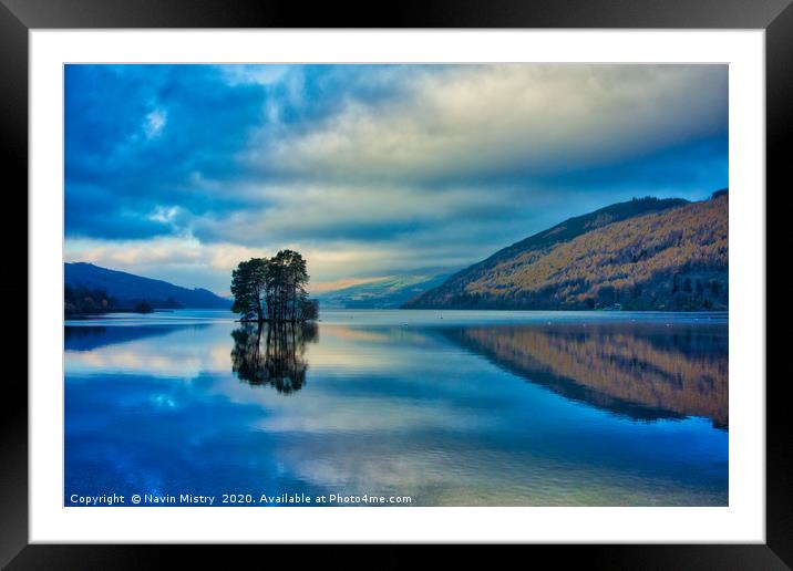 Dawn reflections at Kenmore, Loch Tay, Perthshire, Framed Mounted Print by Navin Mistry