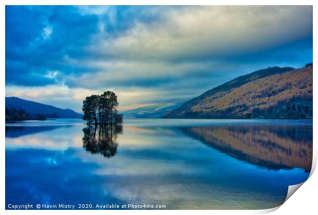 Dawn reflections at Kenmore, Loch Tay, Perthshire, Print by Navin Mistry