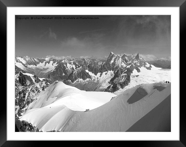 Mont Blanc Mountain Range. Framed Mounted Print by Lilian Marshall