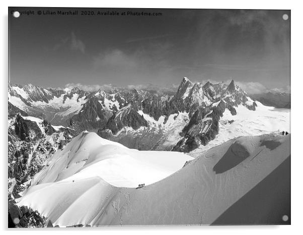 Mont Blanc Mountain Range. Acrylic by Lilian Marshall