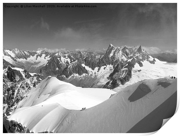 Mont Blanc Mountain Range. Print by Lilian Marshall