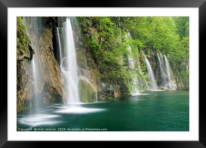 Plitvice National Park Waterfalls in Croatia Framed Mounted Print by Nick Jenkins