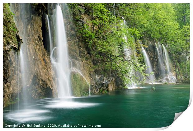 Plitvice National Park Waterfalls in Croatia Print by Nick Jenkins