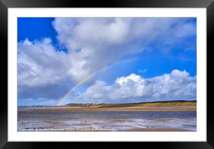 Rainbow over Porthdawl Framed Mounted Print by Gordon Maclaren