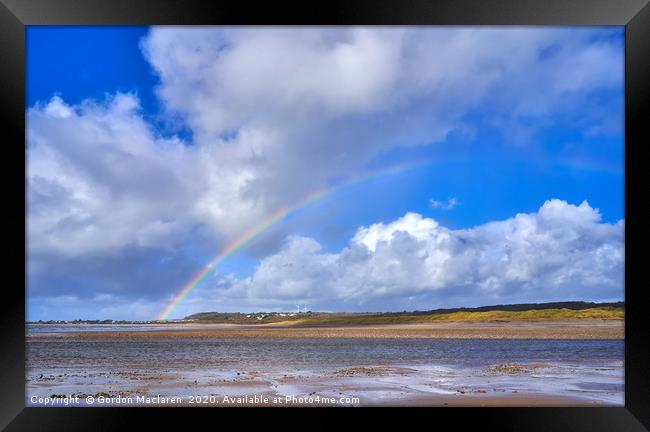 Rainbow over Porthdawl Framed Print by Gordon Maclaren