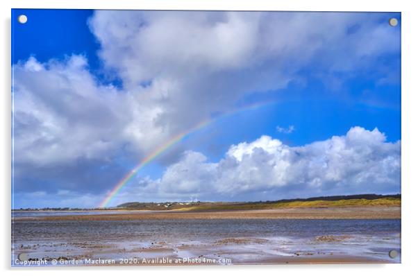 Rainbow over Porthdawl Acrylic by Gordon Maclaren