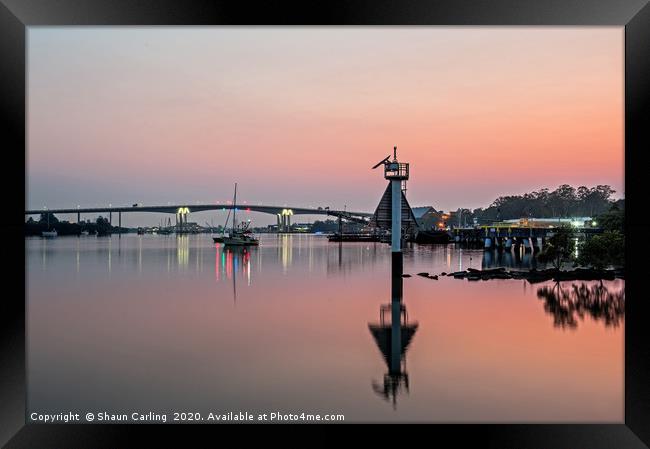 Sunrise Over The Gateway Bridge Framed Print by Shaun Carling