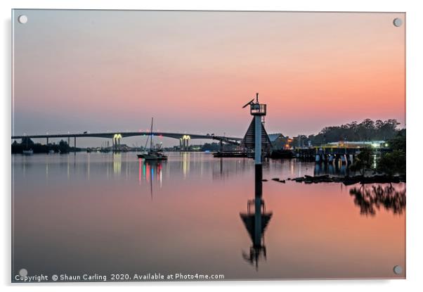 Sunrise Over The Gateway Bridge Acrylic by Shaun Carling