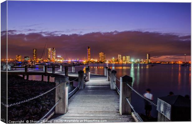 Southport Nightscape Canvas Print by Shaun Carling