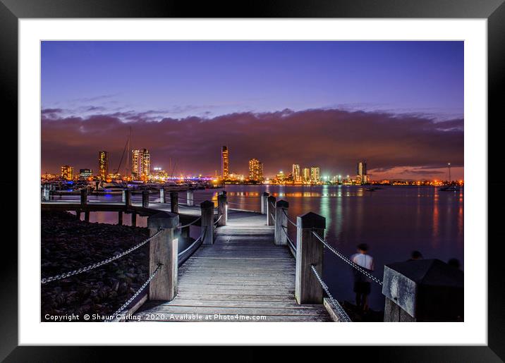Southport Nightscape Framed Mounted Print by Shaun Carling