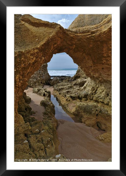 Cliff formations in Sao Lourenco Beach Framed Mounted Print by Angelo DeVal