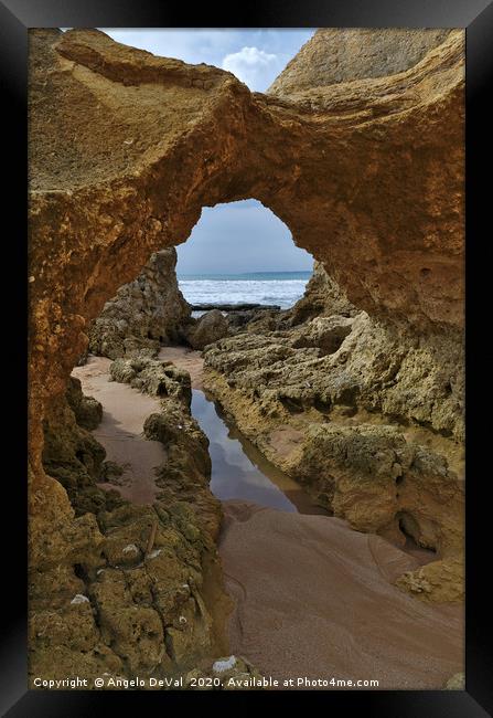 Cliff formations in Sao Lourenco Beach Framed Print by Angelo DeVal