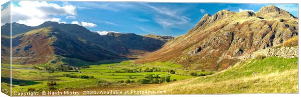 Great Langdale and the Langdale Pikes, Lake Distri Canvas Print by Navin Mistry