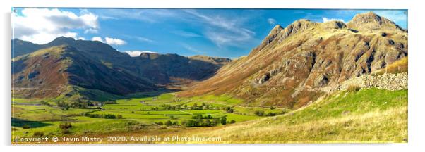 Great Langdale and the Langdale Pikes, Lake Distri Acrylic by Navin Mistry