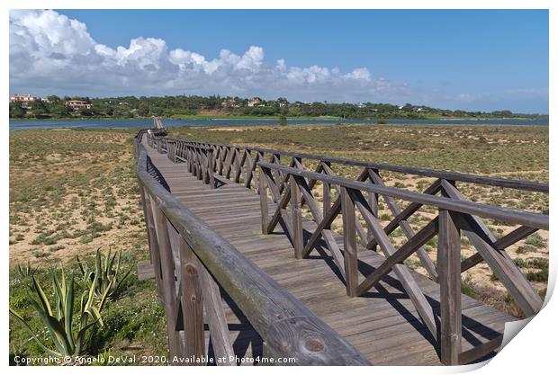 Long wooden bridge of Quinta do Lago Print by Angelo DeVal