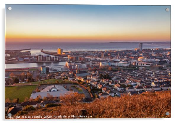 Swansea from Kilvey Hill Acrylic by Dan Santillo