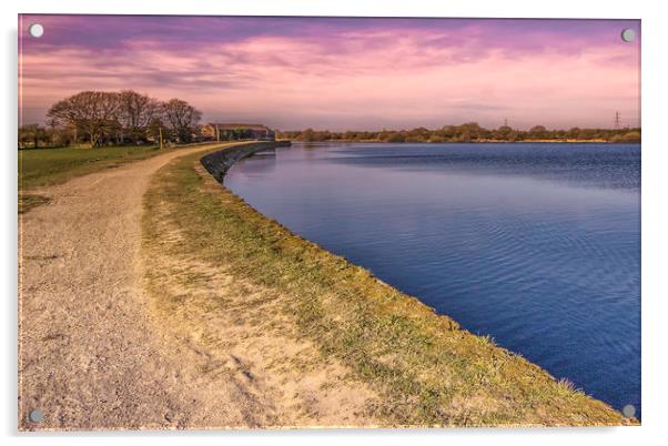 Elton Reservoir Bury, Lancashire Acrylic by Jonathan Thirkell