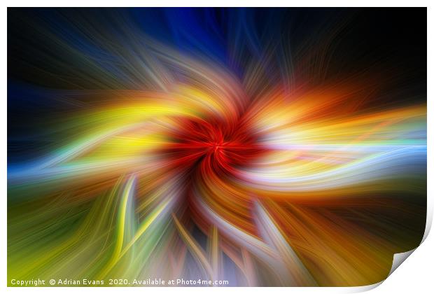 Colourful Twirl  Print by Adrian Evans