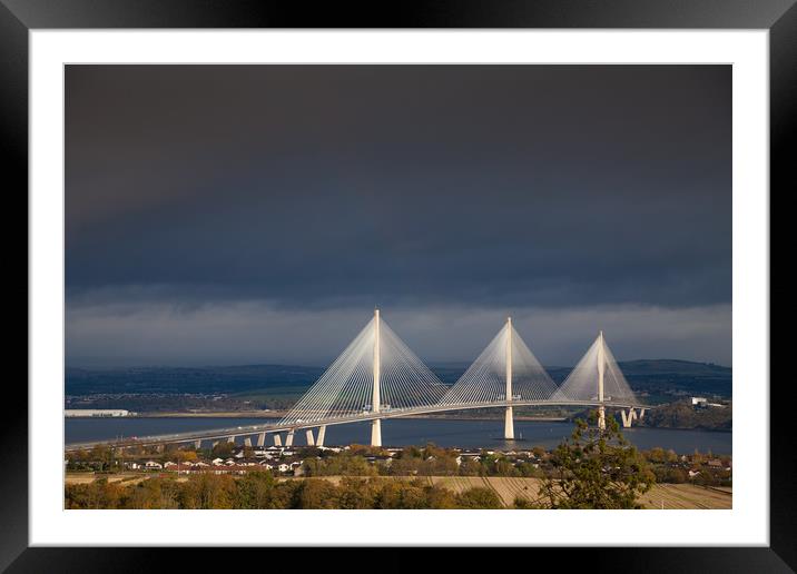 Stormy Sky over the Queensferry Crossing Framed Mounted Print by Richard Newton
