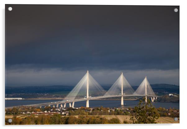 Stormy Sky over the Queensferry Crossing Acrylic by Richard Newton
