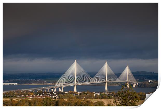 Stormy Sky over the Queensferry Crossing Print by Richard Newton