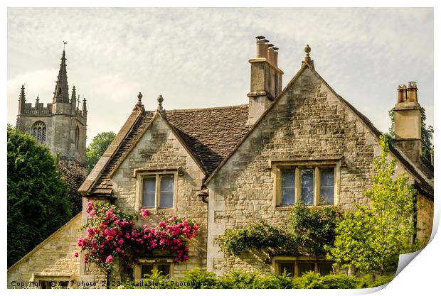 old English town and beautiful historic buildings, Print by Q77 photo
