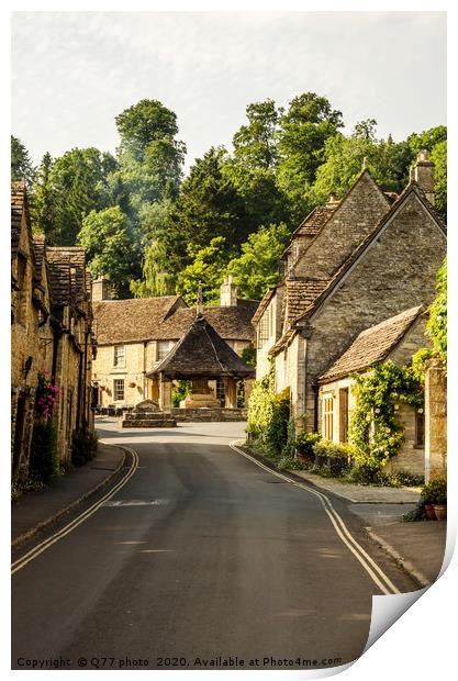 old English town and beautiful historic buildings, Print by Q77 photo