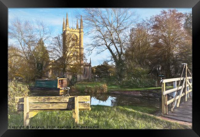 Church By The Canal Hungerford Art Framed Print by Ian Lewis