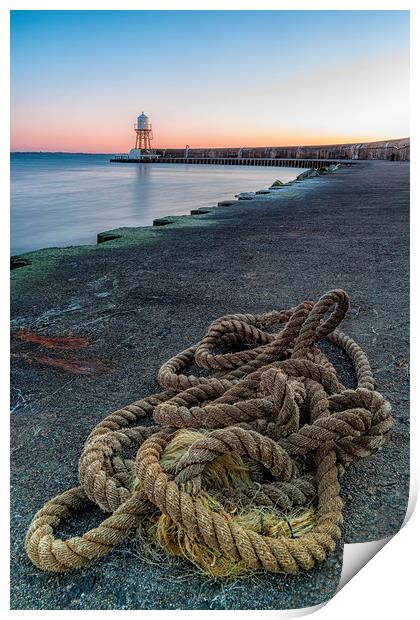Raa Lighthouse and Rope Print by Antony McAulay