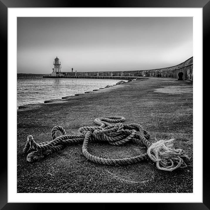 Raa Lighthouse in Black and White Framed Mounted Print by Antony McAulay