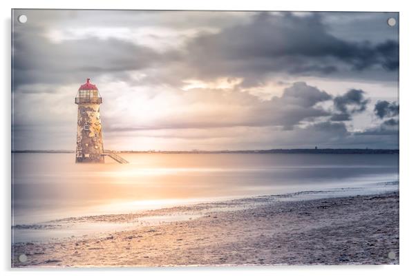 Talacre Beach Lighthouse Acrylic by Jonathan Thirkell