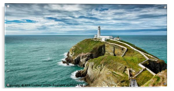 South Stack Lighthouse Acrylic by Rick Lindley