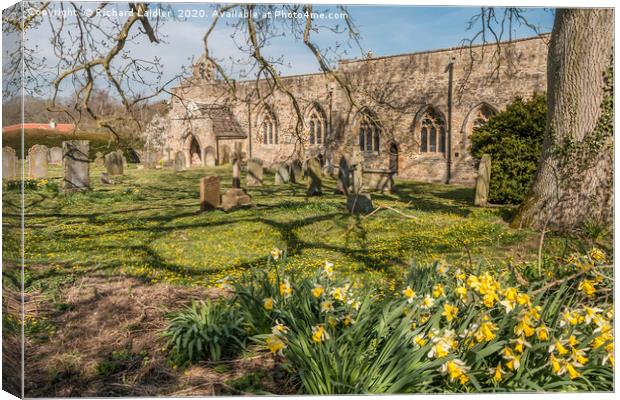 St Mary's Church, Wycliffe, Teesdale, in Spring Canvas Print by Richard Laidler