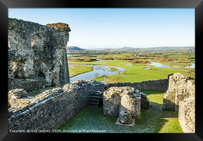 The Tywi Valley Dryslwyn Castle Carmarthenshire Framed Print by Nick Jenkins