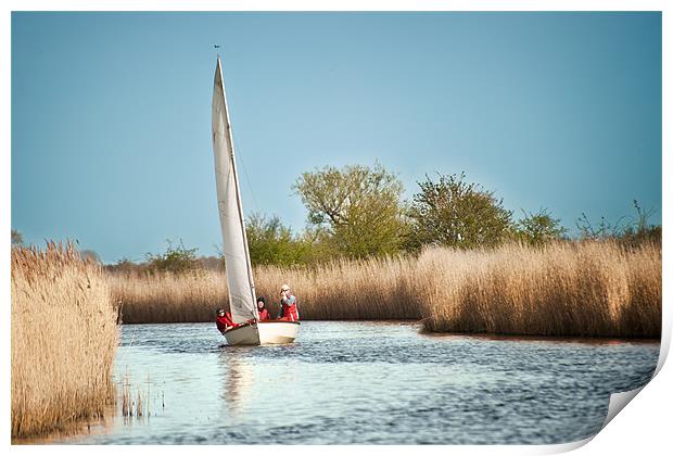 Yachting on the River Thurne Print by Stephen Mole