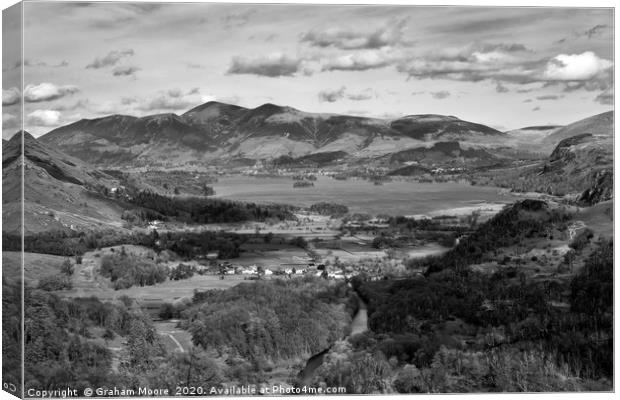 Keswick and Derwentwater from Castle Crag Canvas Print by Graham Moore