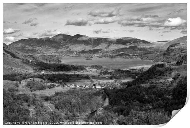Keswick and Derwentwater from Castle Crag Print by Graham Moore