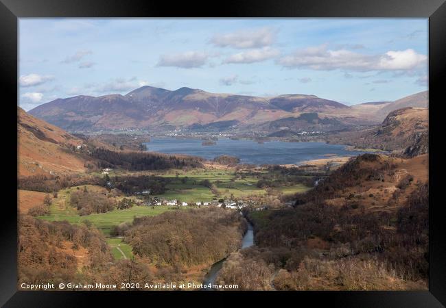 Keswick and Derwentwater from Castle Crag Framed Print by Graham Moore