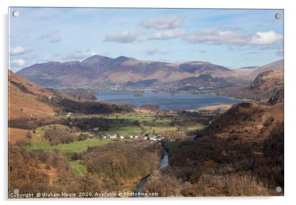 Keswick and Derwentwater from Castle Crag Acrylic by Graham Moore