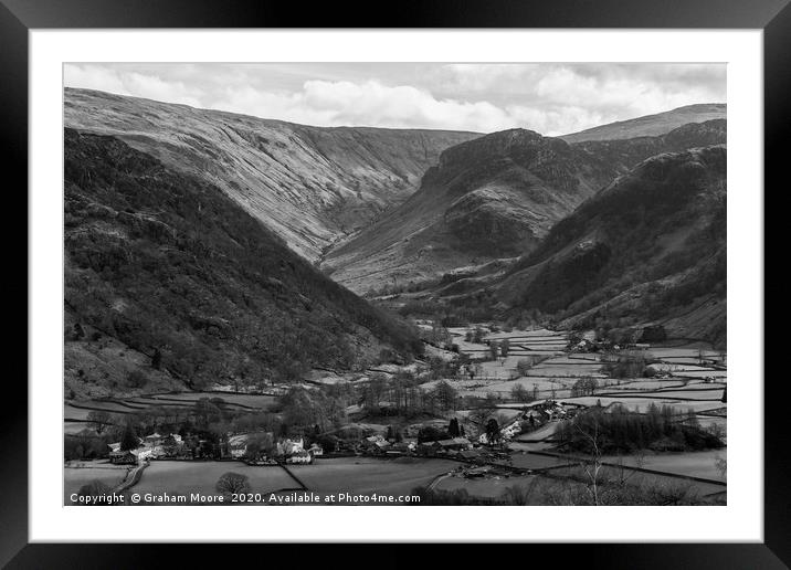 Borrowdale from Castle Crag Framed Mounted Print by Graham Moore
