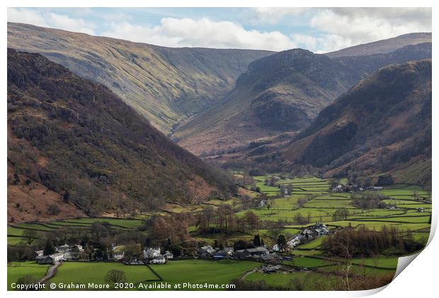 Borrowdale from Castle Crag Print by Graham Moore