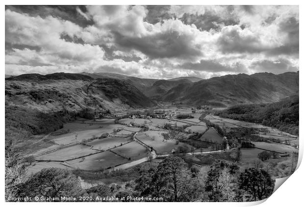 Borrowdale from Castle Crag Print by Graham Moore