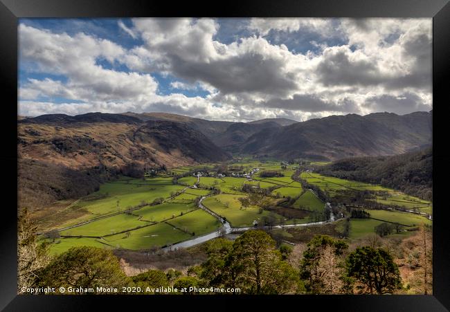 Borrowdale from Castle Crag Framed Print by Graham Moore