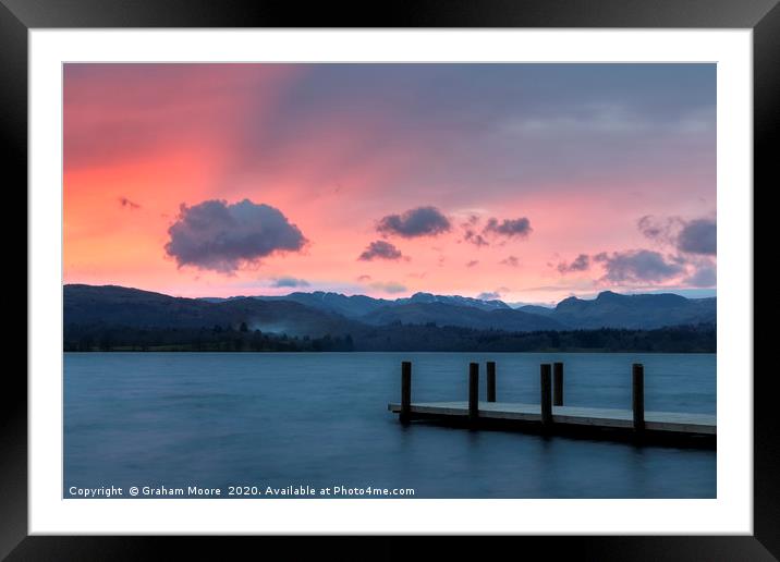 Windermere sunset Framed Mounted Print by Graham Moore