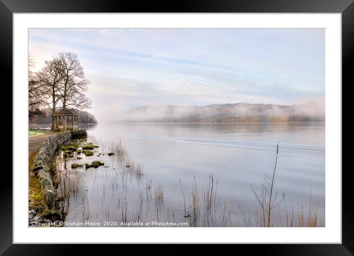 Lake Windermere misty morning Framed Mounted Print by Graham Moore