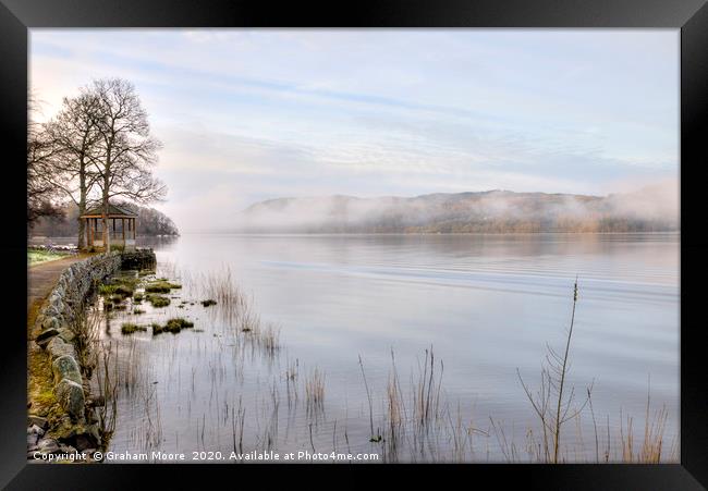 Lake Windermere misty morning Framed Print by Graham Moore
